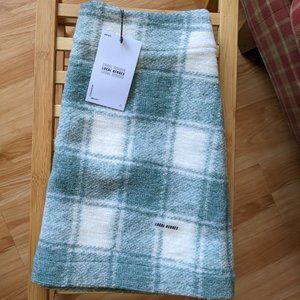 Sage Green Plaid Wool Skirt
